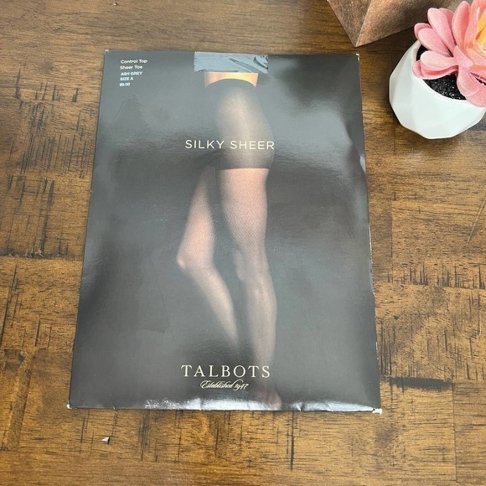 TALBOTS Silky Sheer Control Top Pantyhose Size A Ash Grey Vintage Discontinued
